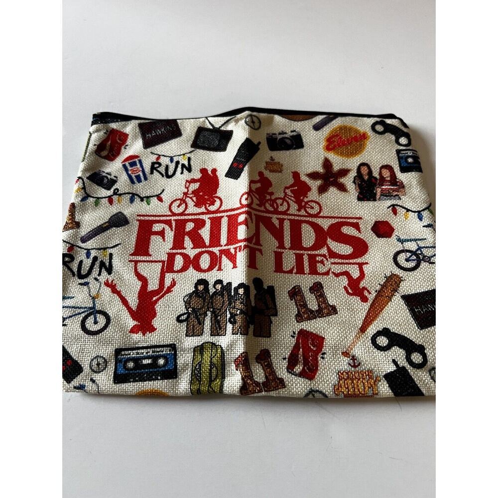Stranger Things Makeup Toiletries Cosmetics Bag Canvas Zipper NEW